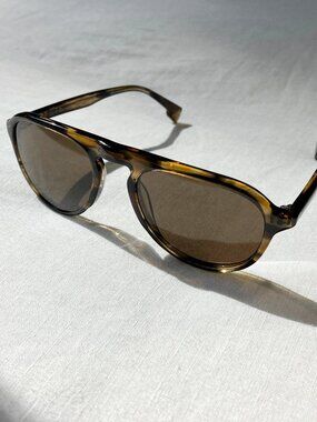 STATE Optical Co. Diversey Sun Aviator Sunglasses 54-20-145 Brown Good Used